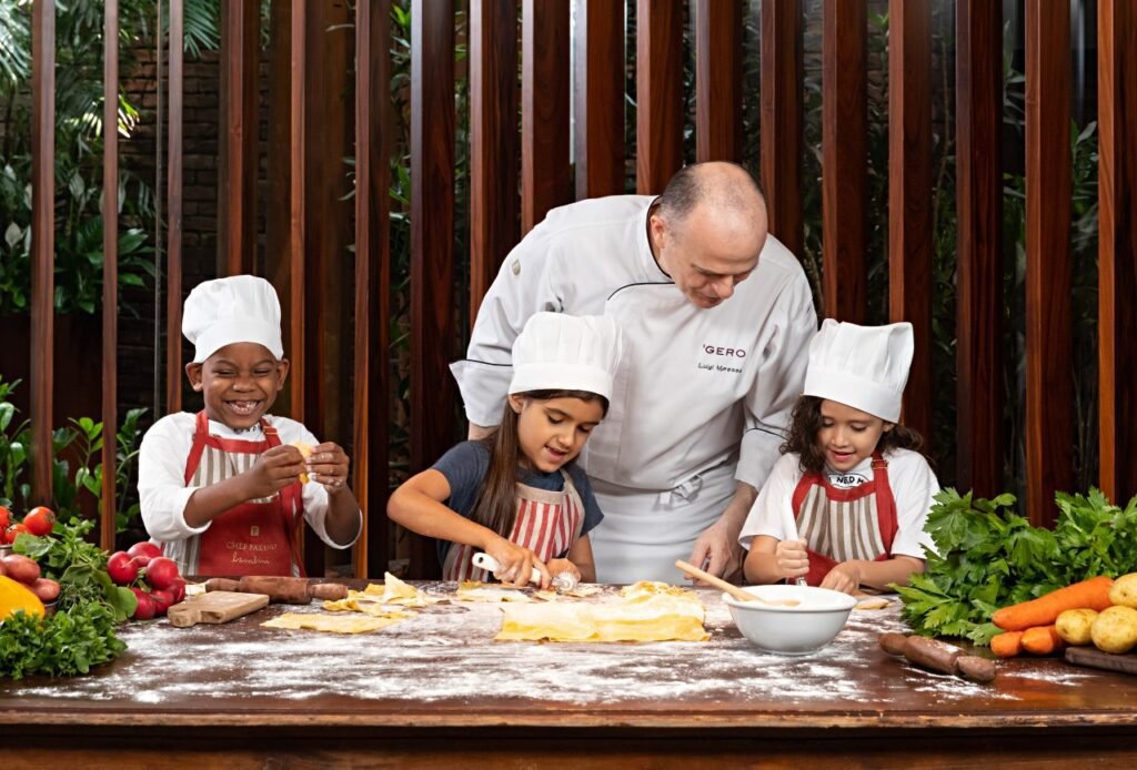 aula de culinaria para o dia das criancas no hotel fasano